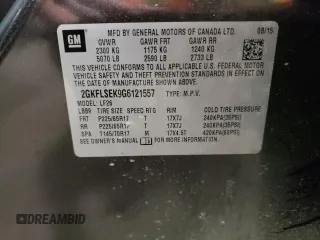 2016 GMC Terrain SLE with VIN 2GKFLSEK9G6121557, listed as a Copart auction lot 46343535 with 83,451 mi miles and Salvage Title. Bid and sale history available at carsss.com. Image 13.