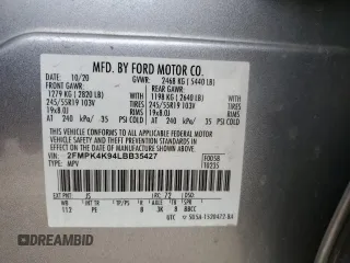 2020 Ford Edge Titanium с VIN 2FMPK4K94LBB35427, выставлен на аукционе Copart как лот 59682805 с пробегом 102 994 миль миль и Списание • Salvage title. История ставок и продаж доступна на DreamBid. Изображение 12.