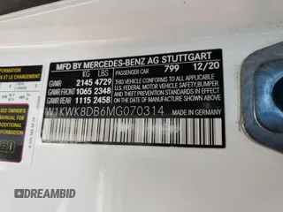 2021 Mercedes-Benz C 300 with VIN W1KWK8DB6MG070314, listed as a Copart auction lot 74233824 with Not Provided miles and Salvage Title. Bid and sale history available at DreamBid. Image 12.