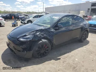 2021 Tesla Model Y Long Range with VIN 5YJYGDEE3MF129657, listed as a Copart auction lot 53227175 with 23,226 mi miles and Salvage Title. Bid and sale history available at carsss.com. Image 1.