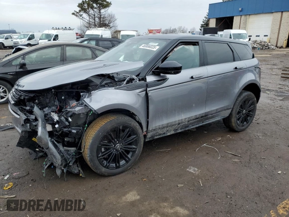 2025 Land Rover Range Rover Evoque Dynamic SE with VIN SALZL2FX9SH265589, listed as a Copart auction lot 46866035 with 7,254 mi miles and Salvage Title. Bid and sale history available at carsss.com. Image 1.