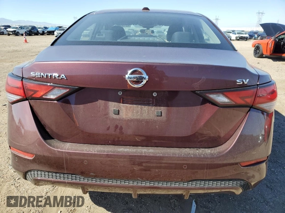 2022 Nissan Sentra SV with VIN 3N1AB8CV9NY307445, listed as a Copart auction lot 43181965 with 26,748 mi miles and Salvage Title. Bid and sale history available at carsss.com. Image 6.