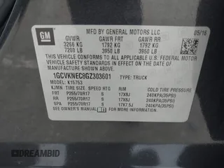 2016 Chevrolet Silverado 1500 Work Truck with VIN 1GCVKNEC8GZ303601, listed as a IAAI auction lot 41913390 with 222,939 mi miles and . Bid and sale history available at DreamBid. Image 9.