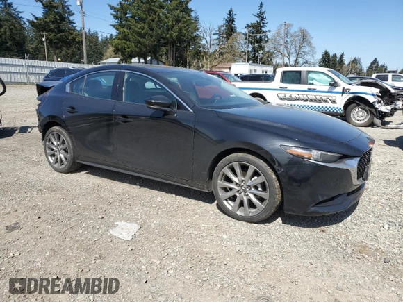 2021 Mazda 3 Premium with VIN 3MZBPADLXMM214735, listed as a Copart auction lot 52958545 with 22,594 mi miles and Salvage title. Bid and sale history available at DreamBid. Image 4.