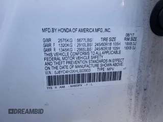2017 Acura MDX with VIN 5J8YD4H3XHL003903, listed as a Copart auction lot 85046164 with 129,268 mi miles and Salvage Title. Bid and sale history available at carsss.com. Image 15.