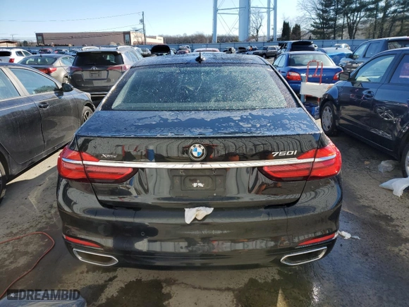 2016 BMW 7 Series 750i xDrive with VIN WBA7F2C5XGG417401, listed as a Copart auction lot 83038544 with 0 miles and Salvage Title. Bid and sale history available at carsss.com. Image 6.