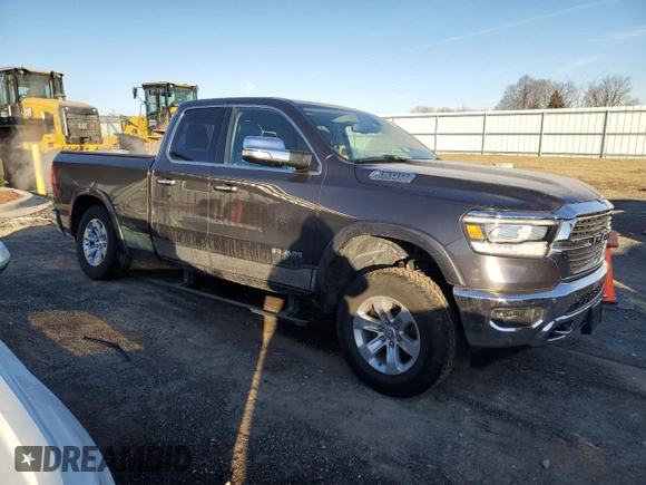 2019 Ram 1500 Laramie with VIN 1C6SRFDT9KN777070, listed as a Copart auction lot 87887465 with 68,480 mi miles and Salvage Title. Bid and sale history available at carsss.com. Image 4.