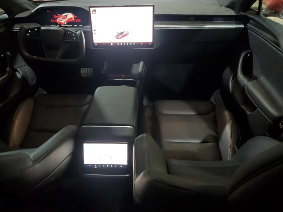 2021 Tesla Model S Plaid with VIN 5YJSA1E6XMF440985, listed as a Copart auction lot 52744305 with 35,123 mi miles and Salvage Title. Bid and sale history available at carsss.com. Image 8.