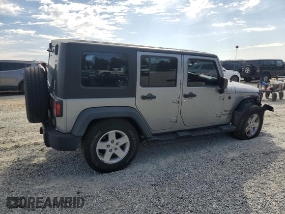 2014 Jeep Wrangler Unlimited Sport with VIN 1C4HJWDG6EL318799, listed as a Copart auction lot 46329325 with 90,111 mi miles and Salvage Title. Bid and sale history available at carsss.com. Image 3.