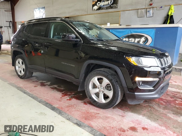 2018 Jeep Compass Latitude with VIN 3C4NJDBB1JT138725, listed as a Copart auction lot 54827685 with 87,526 mi miles and Salvage title. Bid and sale history available at DreamBid. Image 4.