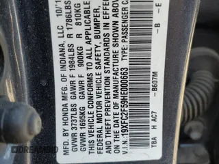 2017 Honda Civic Sedan LX with VIN 19XFC2F59HE000663, listed as a Copart auction lot 48856145 with 0 mi miles and Salvage Title. Bid and sale history available at carsss.com. Image 12.