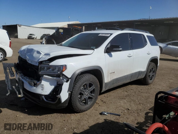 2021 GMC Acadia AT4 with VIN 1GKKNLLS1MZ235926, listed as a Copart auction lot 45810655 with 65,019 mi miles and Salvage Title. Bid and sale history available at carsss.com. Image 1.
