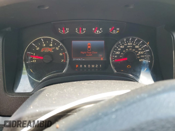 2014 Ford F-150 XL with VIN 1FTFW1EF4EFB77909, listed as a Copart auction lot 60409575 with 201,434 mi miles and Salvage title. Bid and sale history available at DreamBid. Image 9.