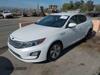 2015 Kia Optima Hybrid with VIN KNAGM4AD8F5088834, listed as a IAAI auction lot 42078516 with 150,069 mi miles. Bid and sale history available at carsss.com. Image 2.