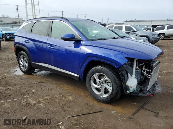 2022 Hyundai Tucson SEL with VIN 5NMJBCAE0NH020458, listed as a Copart auction lot 49184195 with 46,172 mi miles and Salvage Title. Bid and sale history available at DreamBid. Image 4.
