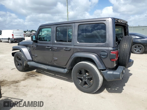 2020 Jeep Wrangler Unlimited Sahara High Altitude with VIN 1C4HJXEG6LW286324, listed as a Copart auction lot 45111415 with 46,984 mi miles and Non repairable. Bid and sale history available at DreamBid. Image 2.