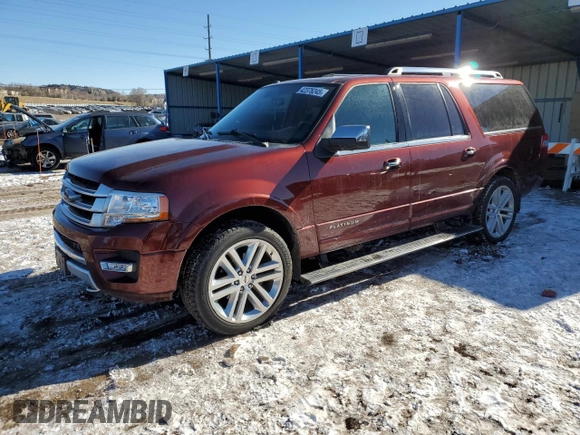2017 Ford Expedition EL Platinum with VIN 1FMJK1MT7HEA52308, listed as a Copart auction lot 42376245 with 108,063 mi miles and Salvage Title. Bid and sale history available at carsss.com. Image 1.