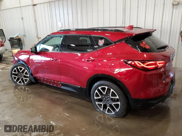 2023 Chevrolet Blazer RS with VIN 3GNKBKRS9PS198929, listed as a Copart auction lot 83697844 with 11,573 mi miles and Salvage title. Bid and sale history available at DreamBid. Image 2.