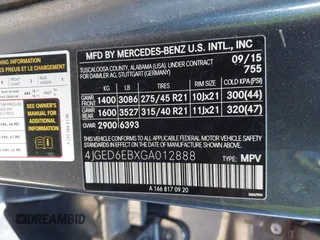 2016 Mercedes-Benz GLE 450 AMG with VIN 4JGED6EBXGA012888, listed as a IAAI auction lot 41674432 with 61,780 mi miles and . Bid and sale history available at DreamBid. Image 9.