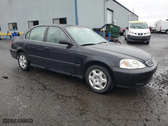1999 Honda Civic EX with VIN 2HGEJ8644XH541829, listed as a Copart auction lot 45734025 with 129,960 mi miles and Salvage Title. Bid and sale history available at carsss.com. Image 4.