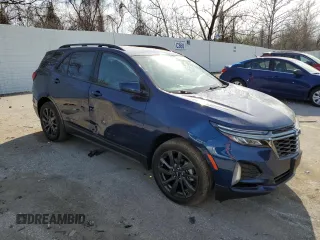 2022 Chevrolet Equinox RS with VIN 3GNAXMEV6NS209486, listed as a Copart auction lot 50087905 with 32,974 mi miles and Salvage Title. Bid and sale history available at DreamBid. Image 4.