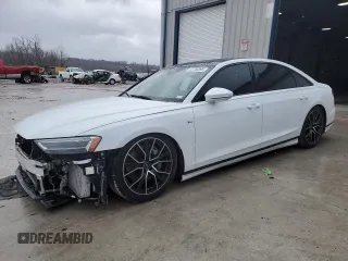 2021 Audi A8 with VIN WAU8DAF87MN011853, listed as a Copart auction lot 47758395 with 63,217 mi miles and Salvage Title. Bid and sale history available at carsss.com. Image 1.