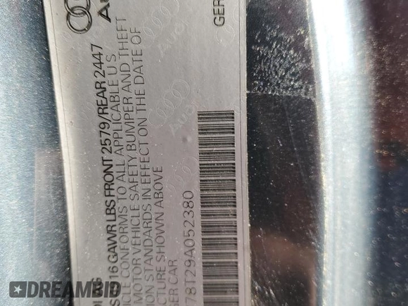 2009 Audi S5 z VIN WAURV78T29A052380, wystawiony jako Copart lot #87357594 z przebiegiem 73 739 mil mil oraz Czysty tytuł • Clean title. Historia ofert i sprzedaży dostępna na DreamBid. Obrazek 12.