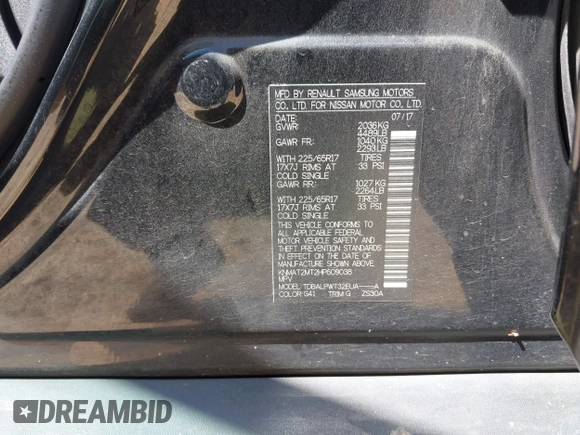 2017 Nissan Rogue S with VIN KNMAT2MT2HP609038, listed as a IAAI auction lot 42048859 with 216,499 mi miles and . Bid and sale history available at DreamBid. Image 9.