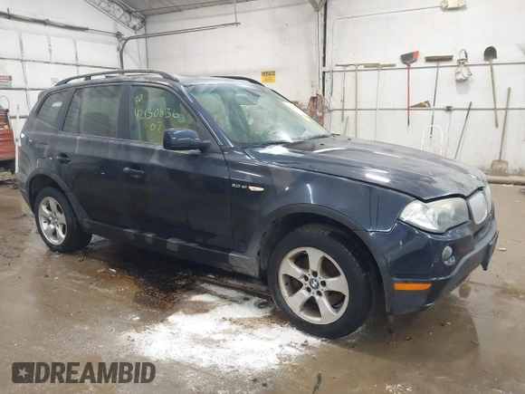2007 BMW X3 3.0si with VIN WBXPC93437WF18223, listed as a IAAI auction lot 42130836 with 147,749 mi miles and . Bid and sale history available at DreamBid. Image 1.