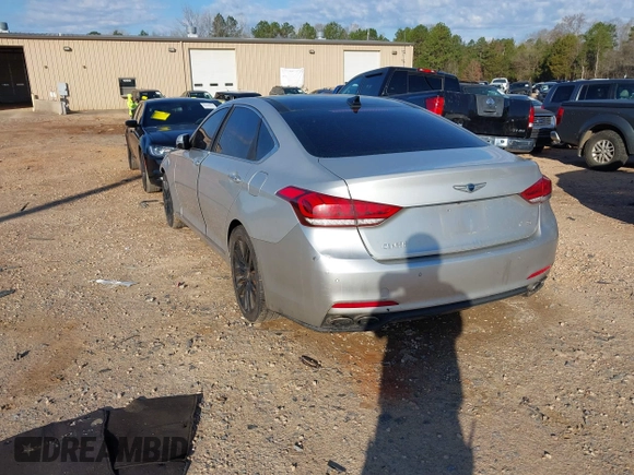 2015 Hyundai Genesis 5.0L with VIN KMHGN4JF2FU019625, listed as a IAAI auction lot 41809078 with 146,650 mi miles. Bid and sale history available at carsss.com. Image 3.