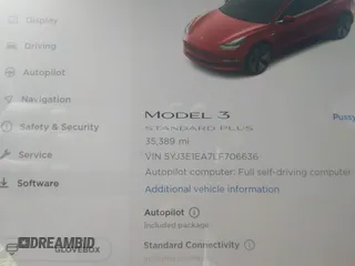 2020 Tesla Model 3 Standard Range Plus with VIN 5YJ3E1EA7LF706636, listed as a IAAI auction lot 32371217 with 35,389 mi miles. Bid and sale history available at carsss.com. Image 7.