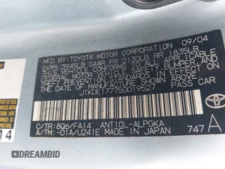 2005 Scion tC with VIN JTKDE177750019527, listed as a IAAI auction lot 42196210 with 172,523 mi miles and . Bid and sale history available at DreamBid. Image 9.