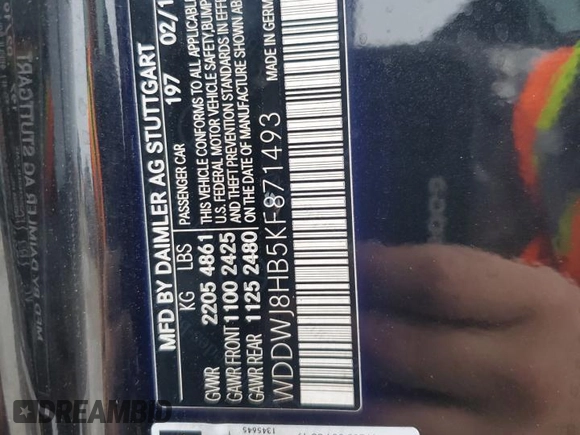 2019 Mercedes-Benz C 63 S AMG with VIN WDDWJ8HB5KF871493, listed as a Copart auction lot 85534294 with 23,205 mi miles and Salvage title. Bid and sale history available at DreamBid. Image 13.