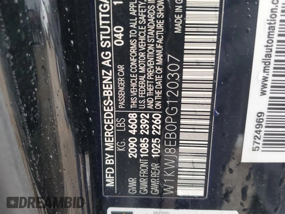 2023 Mercedes-Benz C 300 z VIN W1KWJ8EB0PG120307, wystawiony jako Copart lot #54908375 z przebiegiem 15 518 mil mil oraz Szkoda całkowita • Salvage title. Historia ofert i sprzedaży dostępna na DreamBid. Obrazek 12.