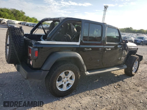 2020 Jeep Wrangler Unlimited Sport S with VIN 1C4HJXDG8LW207687, listed as a Copart auction lot 53818565 with 72,749 mi miles and Salvage title. Bid and sale history available at DreamBid. Image 3.