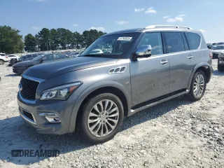 2017 Infiniti QX80 Signature Edition with VIN JN8AZ2NE8H9160102, listed as a Copart auction lot 61745925 with 132,142 mi miles and Salvage title. Bid and sale history available at DreamBid. Image 1.