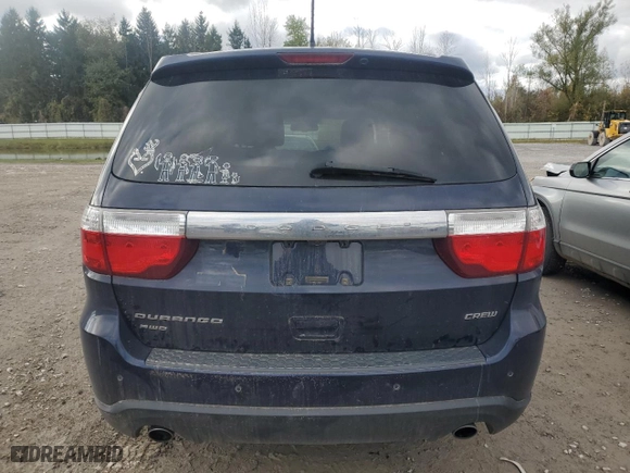 2013 Dodge Durango Crew with VIN 1C4SDJDTXDC690058, listed as a Copart auction lot 75864994 with 169,060 mi miles and Non Repairable. Bid and sale history available at carsss.com. Image 6.