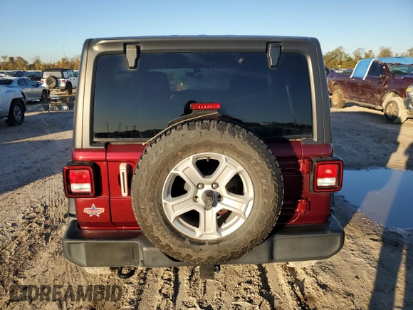 2021 Jeep Wrangler Unlimited Sport Altitude with VIN 1C4HJXDN7MW704830, listed as a Copart auction lot 84948044 with 42,321 mi miles and Salvage title. Bid and sale history available at DreamBid. Image 6.