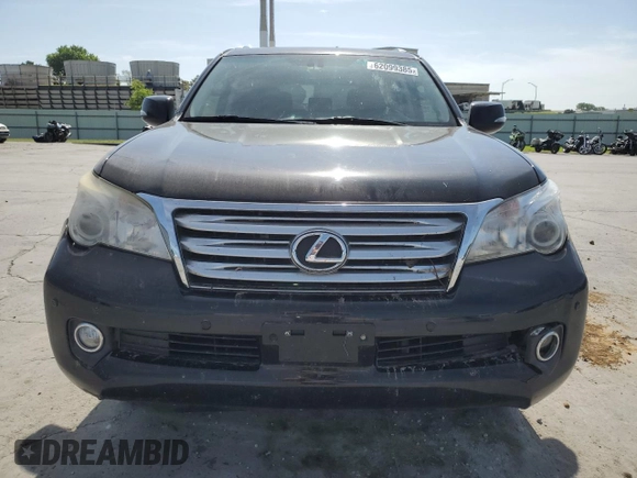 2012 Lexus GX 460 with VIN JTJBM7FX6C5043773, listed as a Copart auction lot 62099385 with 166,389 mi miles and Salvage title. Bid and sale history available at DreamBid. Image 5.