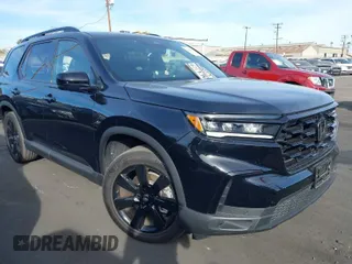 2025 Honda Pilot Black Edition with VIN 5FNYG1H99SB017956, listed as a IAAI auction lot 41401879 with 5,385 mi miles. Bid and sale history available at carsss.com. Image 1.
