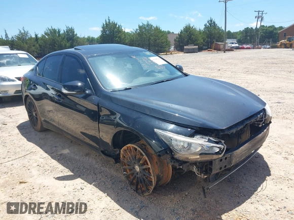 2015 Infiniti Q50 Sport with VIN JN1BV7AR2FM410593, listed as a IAAI auction lot 42346780 with 157,027 mi miles and . Bid and sale history available at DreamBid. Image 1.