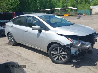 2021 Nissan Versa SV with VIN 3N1CN8EV3ML889650, listed as a IAAI auction lot 42154768 with 55,496 mi miles and . Bid and sale history available at DreamBid. Image 1.