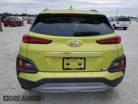 2019 Hyundai Kona Limited with VIN KM8K33A56KU339610, listed as a Copart auction lot 41700075 with 42,550 mi miles and Non Repairable. Bid and sale history available at carsss.com. Image 6.