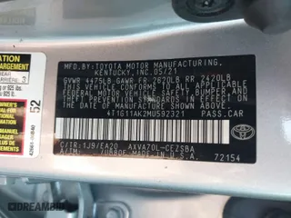 2021 Toyota Camry SE Nightshade with VIN 4T1G11AK2MU592321, listed as a IAAI auction lot 39738669 with 56,010 mi miles. Bid and sale history available at carsss.com. Image 9.