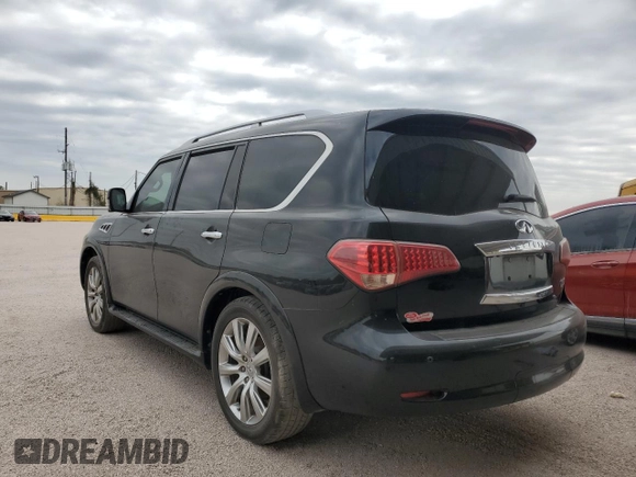 2012 Infiniti QX56 8-passenger with VIN JN8AZ2ND3C9716249, listed as a Copart auction lot 75364924 with 0 mi miles and Clean Title. Bid and sale history available at carsss.com. Image 2.