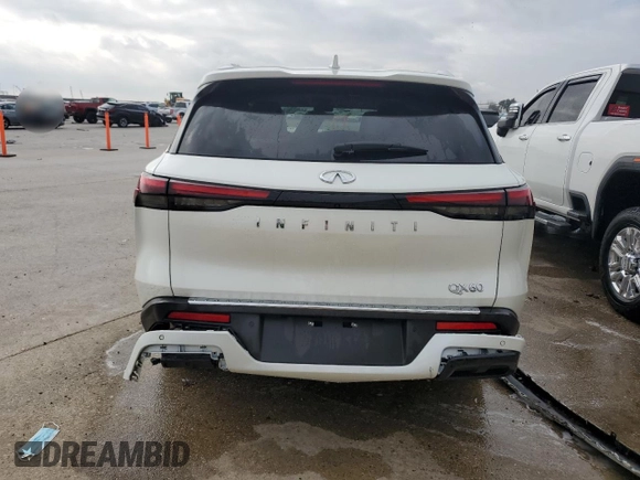 2023 Infiniti QX60 Luxe z VIN 5N1DL1FR4PC353091, wystawiony jako Copart lot #82034444 z przebiegiem Nie podano mil oraz Szkoda całkowita • Salvage title. Historia ofert i sprzedaży dostępna na DreamBid. Obrazek 6.
