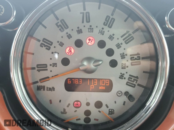 2006 MINI Convertible with VIN WMWRF335X6TG15824, listed as a Copart auction lot 56163205 with 113,109 mi miles and Salvage title. Bid and sale history available at DreamBid. Image 9.