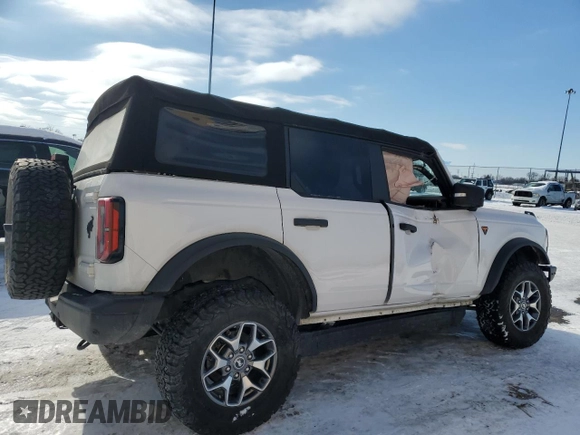 2021 Ford Bronco with VIN 1FMEE5DP6MLA68783, listed as a Copart auction lot 88389835 with 42,548 mi miles and Salvage Title. Bid and sale history available at DreamBid. Image 3.