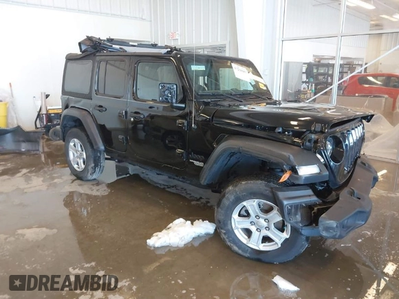 2021 Jeep Wrangler Unlimited Sport S z VIN 1C4HJXDG5MW744101, wystawiony jako IAAI lot #41258885 z przebiegiem Nie podano mil oraz . Historia ofert i sprzedaży dostępna na DreamBid. Obrazek 1.