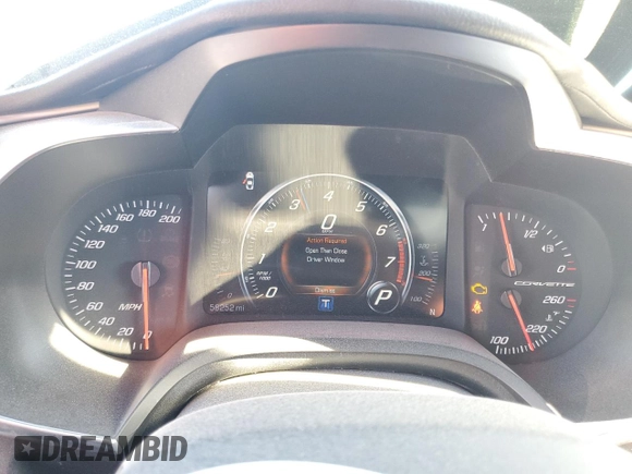 2016 Chevrolet Corvette 2LT with VIN 1G1YD2D73G5121850, listed as a Copart auction lot 76275944 with 58,252 mi miles and Salvage Title. Bid and sale history available at carsss.com. Image 9.